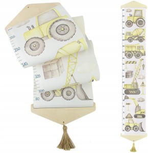 Miarka wzrostu dla dzieci na PŁÓTNIE Maszyny budowlane