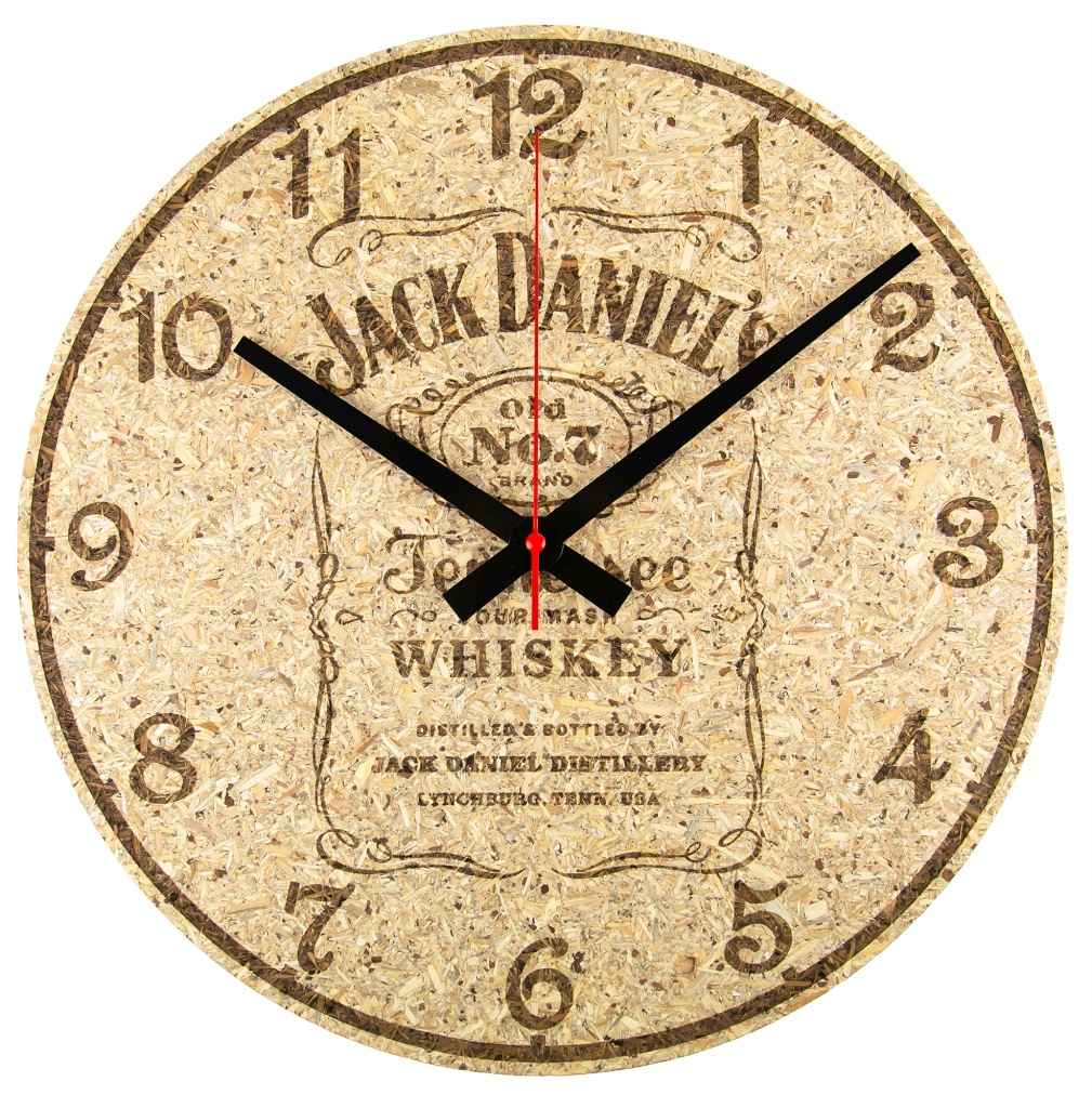 Zegar ścienny Grawer laserowy Styl etykiety Jack Daniels MFP 38cm